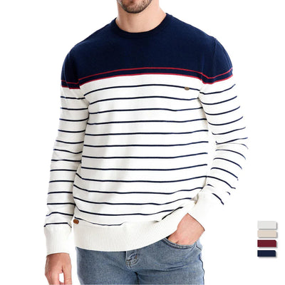 Emeterio® | Striped Cotton Sweater For Men