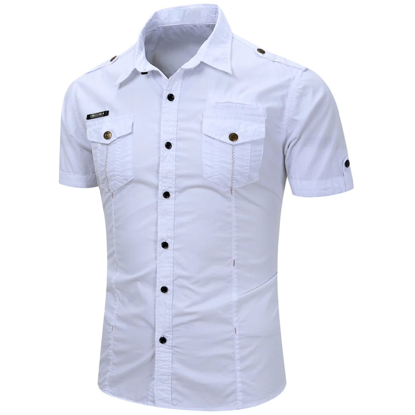 Elijah | Short Sleeved Cotton Cargo Shirt