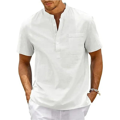 Trent® | Henley Linen And Cotton Shirt
