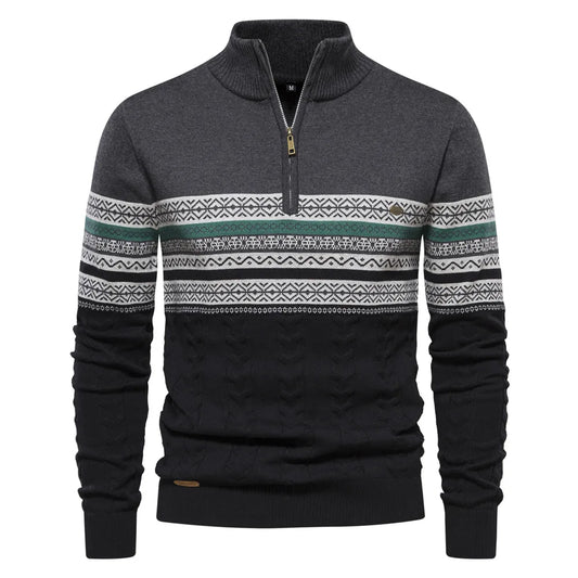 Adrian® | Fair Isle Half Zip Sweater