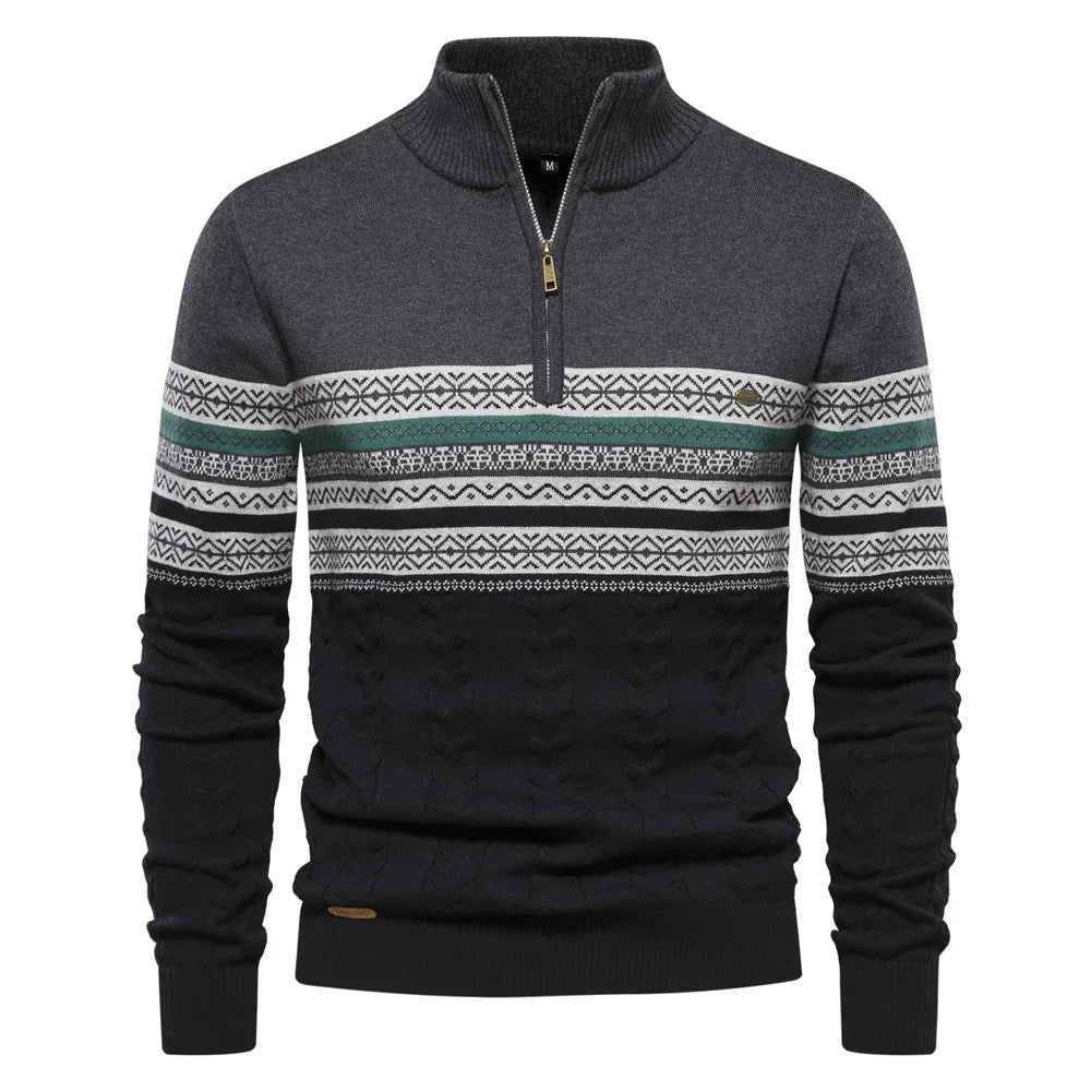 Adrian® | Fair Isle Half Zip Sweater
