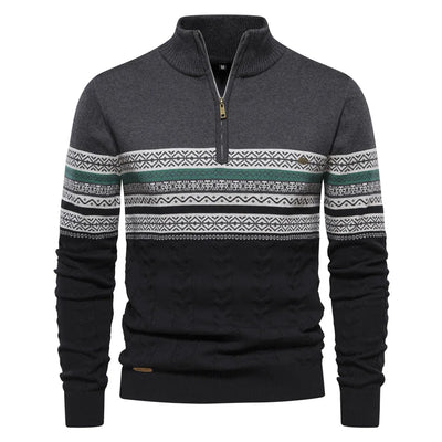 Adrian® | Fair Isle Half Zip Sweater