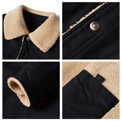 Frederick® | Autumn Winter Men's Jacket Casual Warm Fleece Black