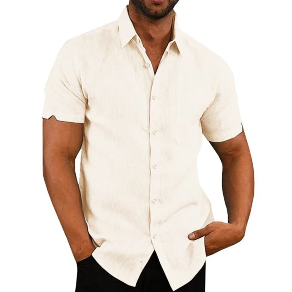 Timothy | Cotton Linen Short-Sleeved Shirt
