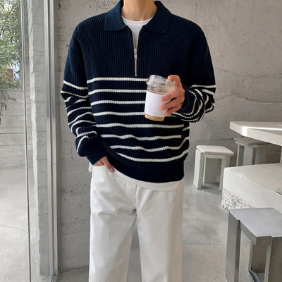 Herbert® | Modern Striped Knitted Sweater For Men: Stylish And Comfortable