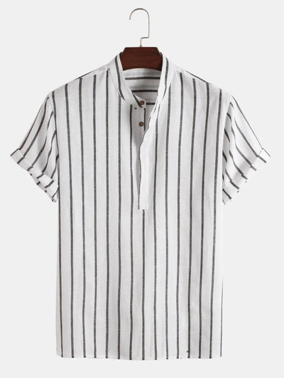 Zavier | Elegant Short Sleeved Striped Shirt