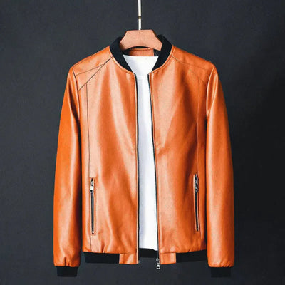 Darío | Stefano Leather Bomber Jacket