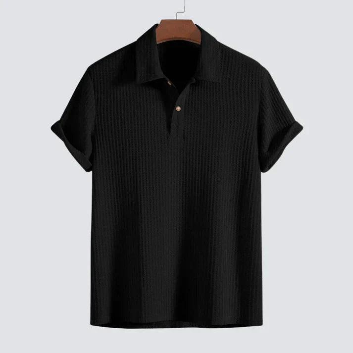 David® | Knitted Structured Short Sleeve Polo Shirt