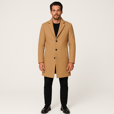 Azrael® | Stylish Wool Blend Overcoat – Tailored for the Modern Gentleman