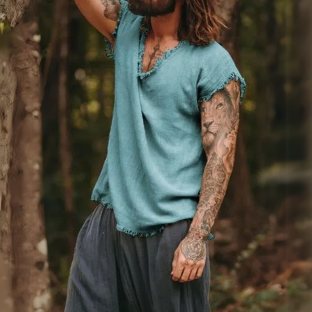 Francisco® | Casual men's shirt with a V-neck