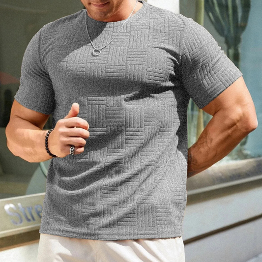 Sófocles® | Solid Color Textured T-Shirt For Men