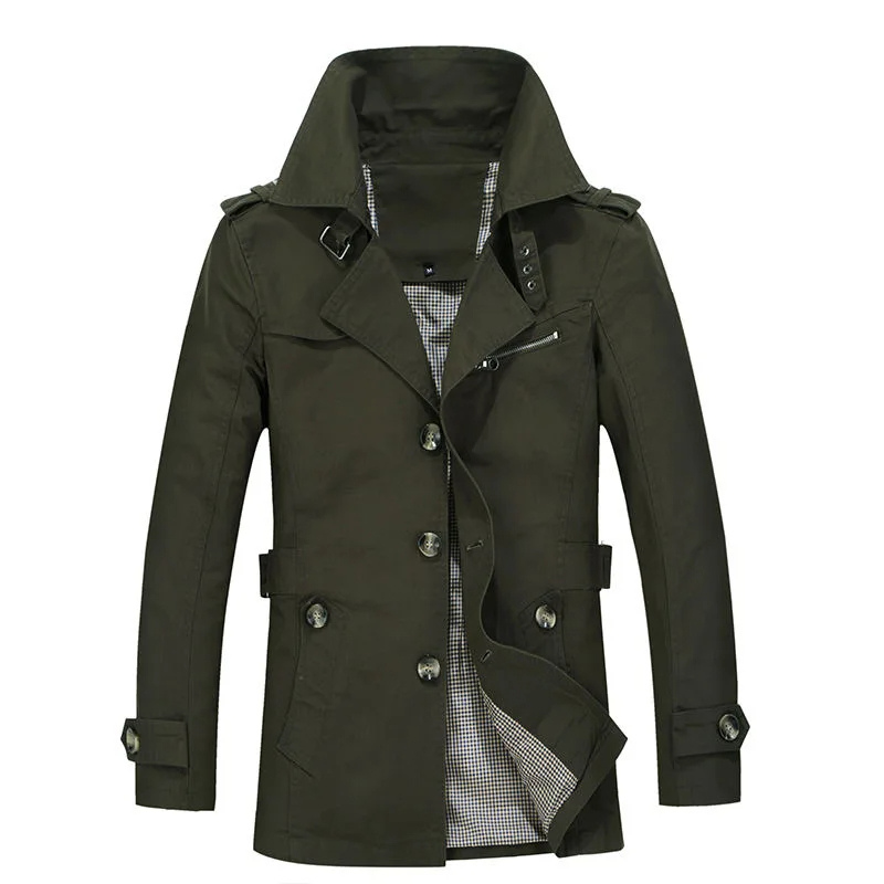 Paco | Men's winter coat - Elegant trench coat with belt loops and button placket