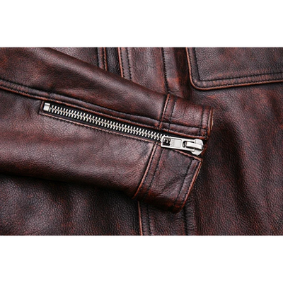 Théo | Elegant men's genuine leather jacket with zipper and buttons