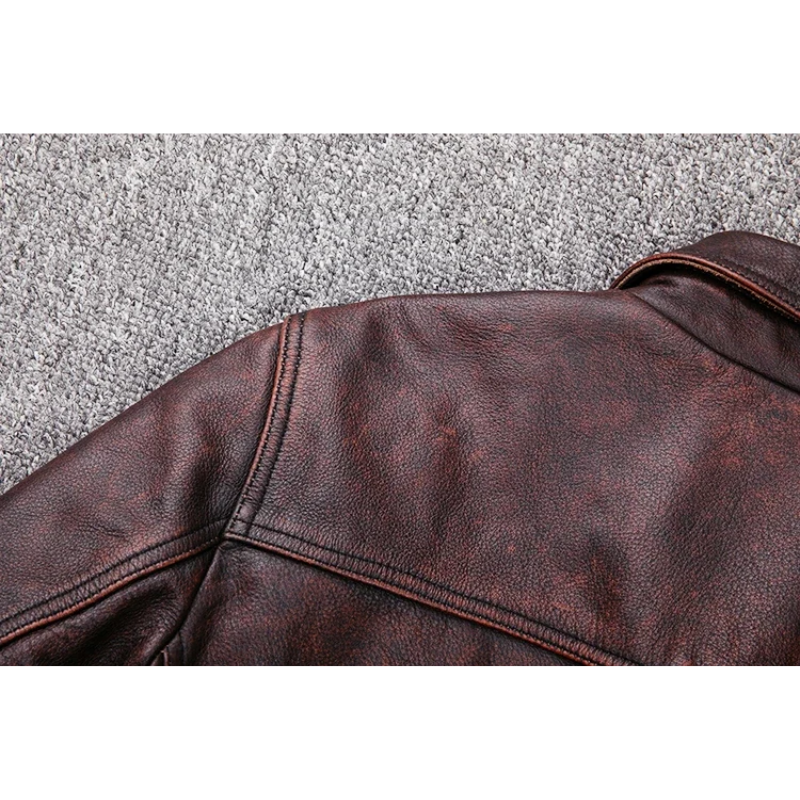 Théo | Elegant men's genuine leather jacket with zipper and buttons