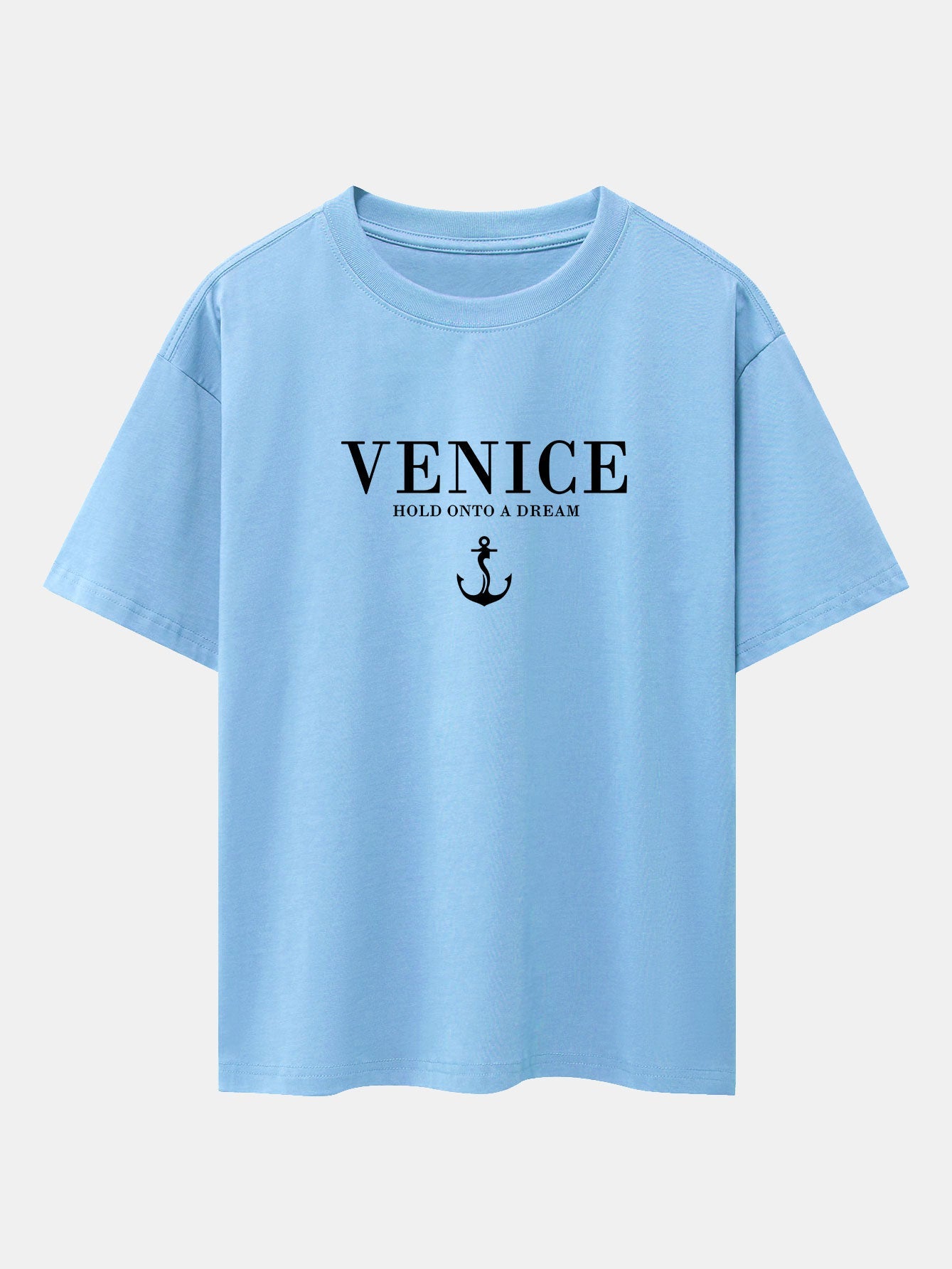 Asher® | Venice Anchor Print Drop Shoulder Oversize T-Shirt