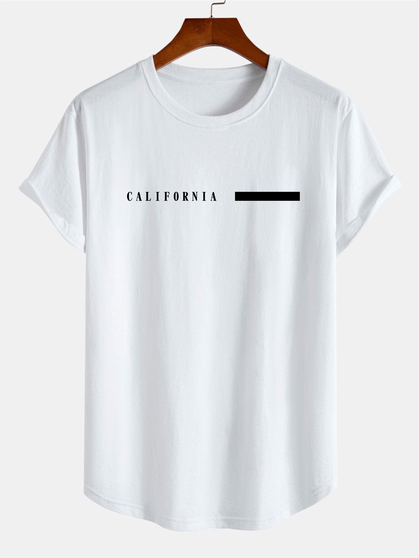 Bruno® | Slogan Print Cotton Arc Hem T-Shirt