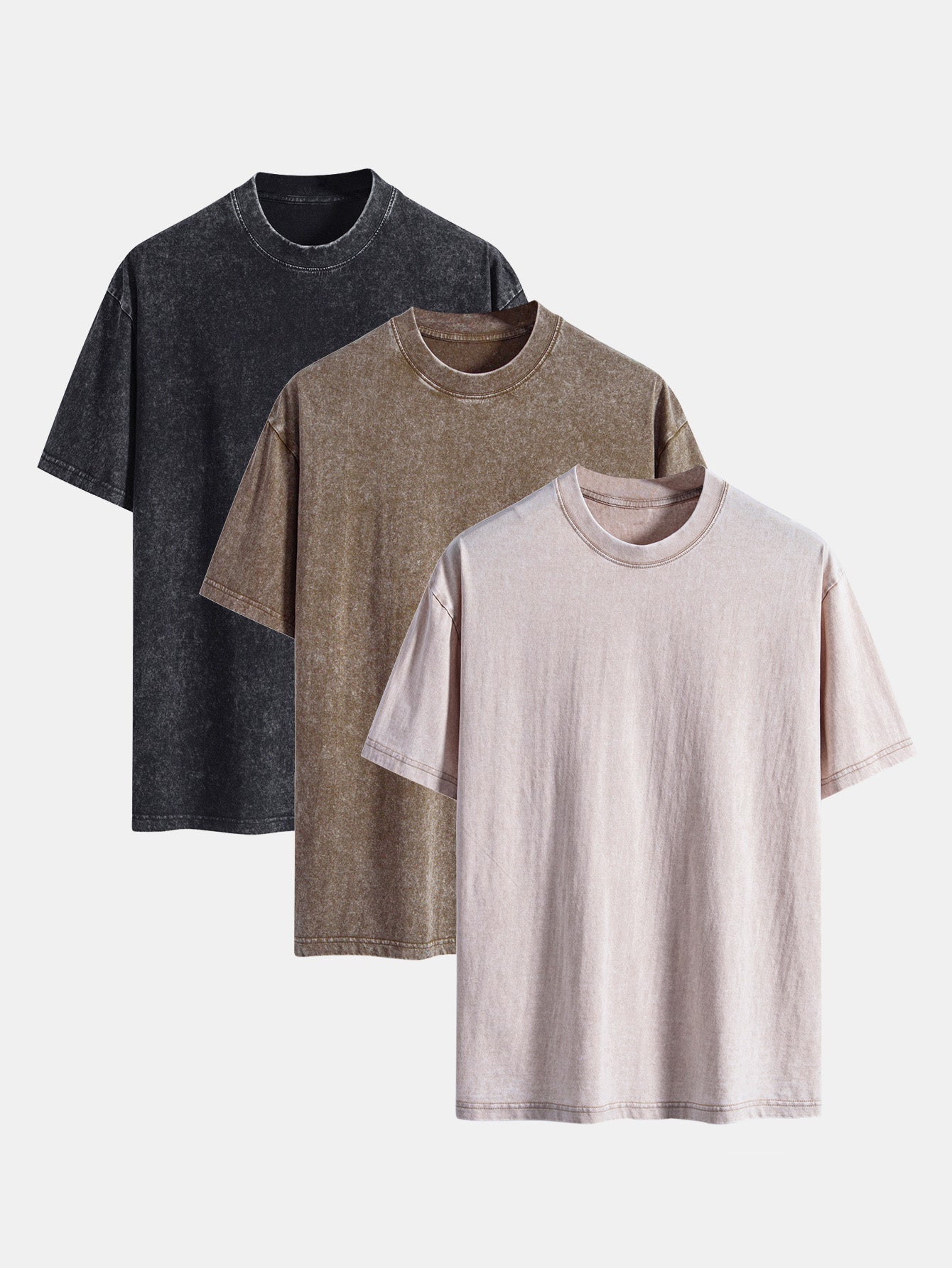Adonai® | 3 Pieces Washed Distressed Drop Shoulder T-Shirt