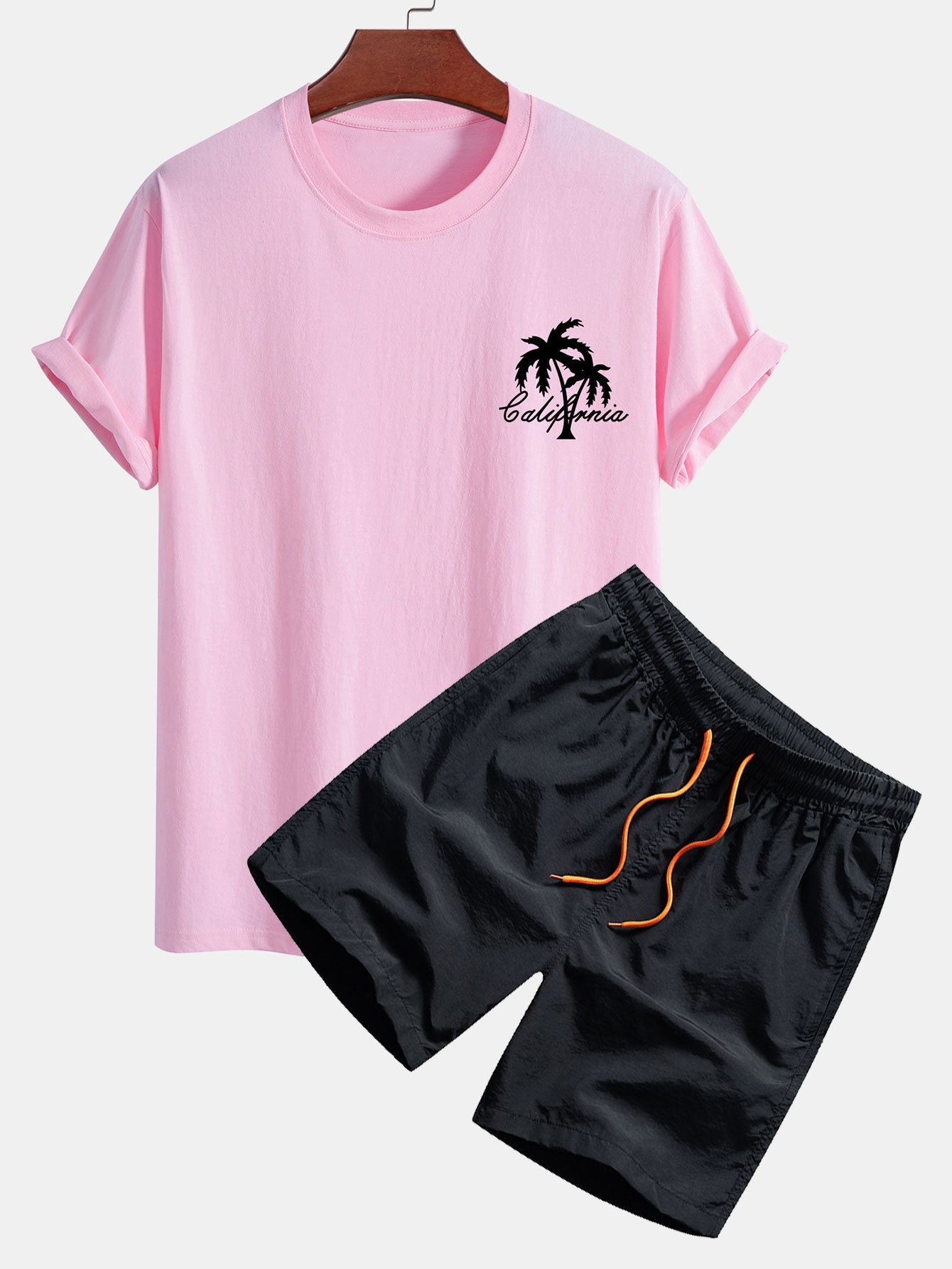 Vicente® | Palm Tree Print Cotton T-Shirt & Swim Shorts