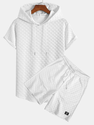 Ralph® | Checkerboard Jacquard Arc Hem Hooded T-Shirt & Checkerboard Jacquard Shorts
