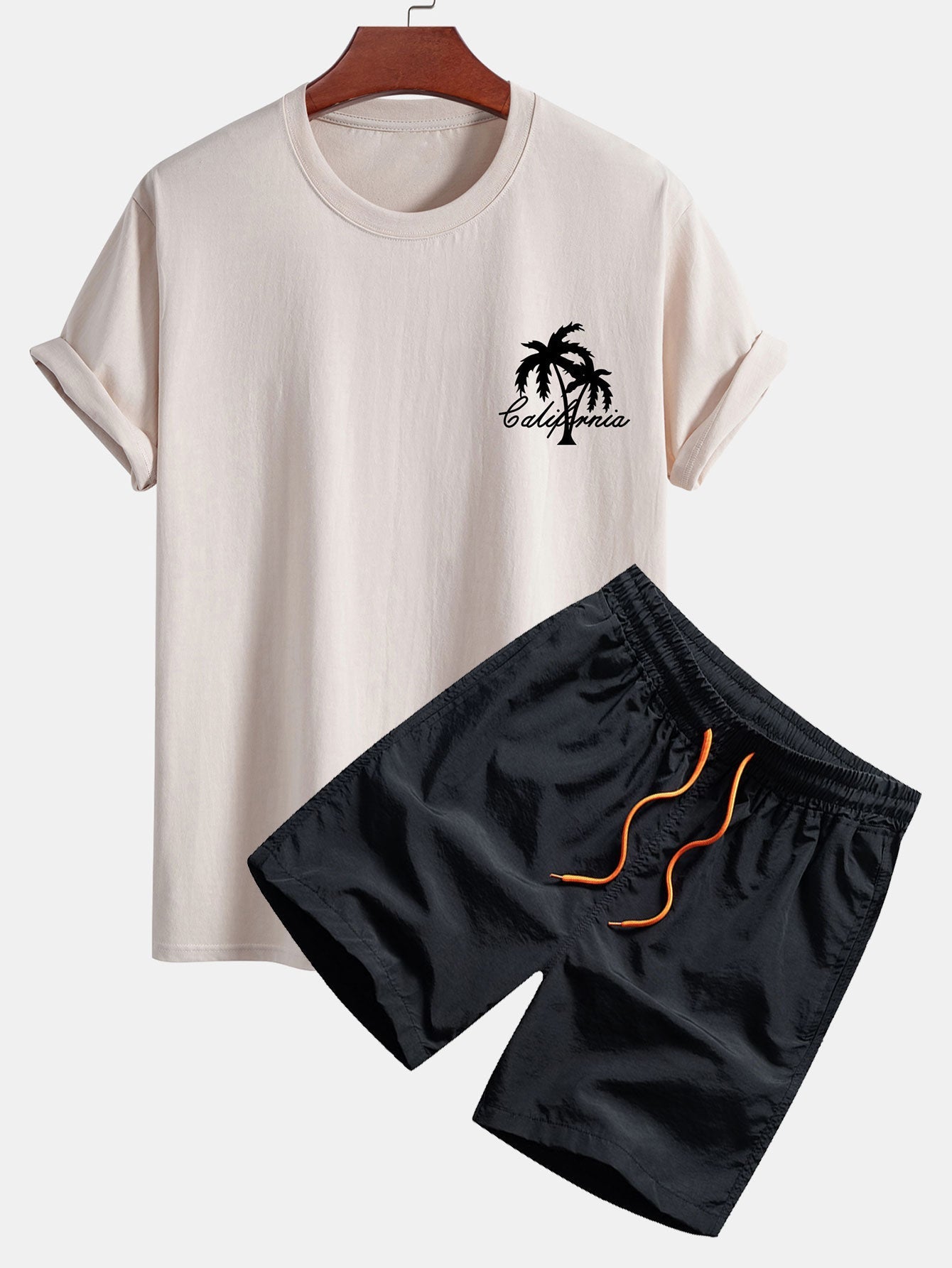 Franco® | Palm Tree Print Cotton T-Shirt & Swim Shorts