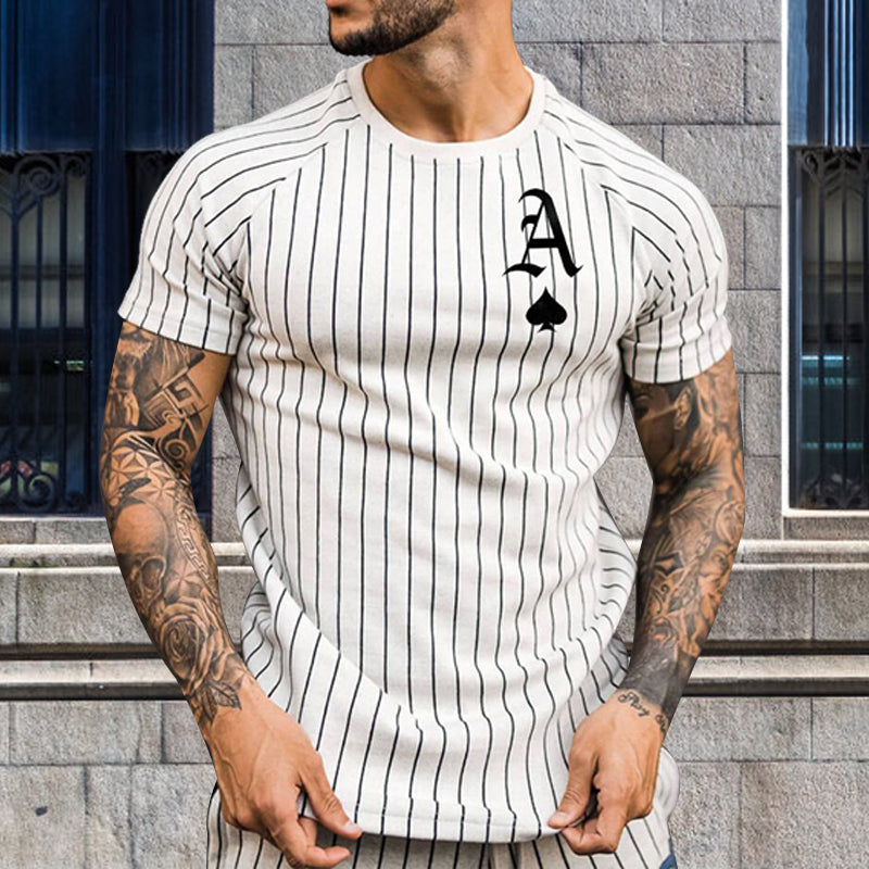 Julius® | Striped Summer T-Shirt For Men With A Crew Neck