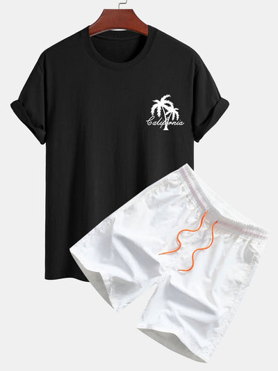 Tomás® | Palm Tree Print Cotton T-Shirt & Swim Shorts