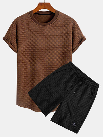 Jared® | Checkerboard Jacquard Arc Hem T-Shirt & Checkerboard Jacquard Shorts