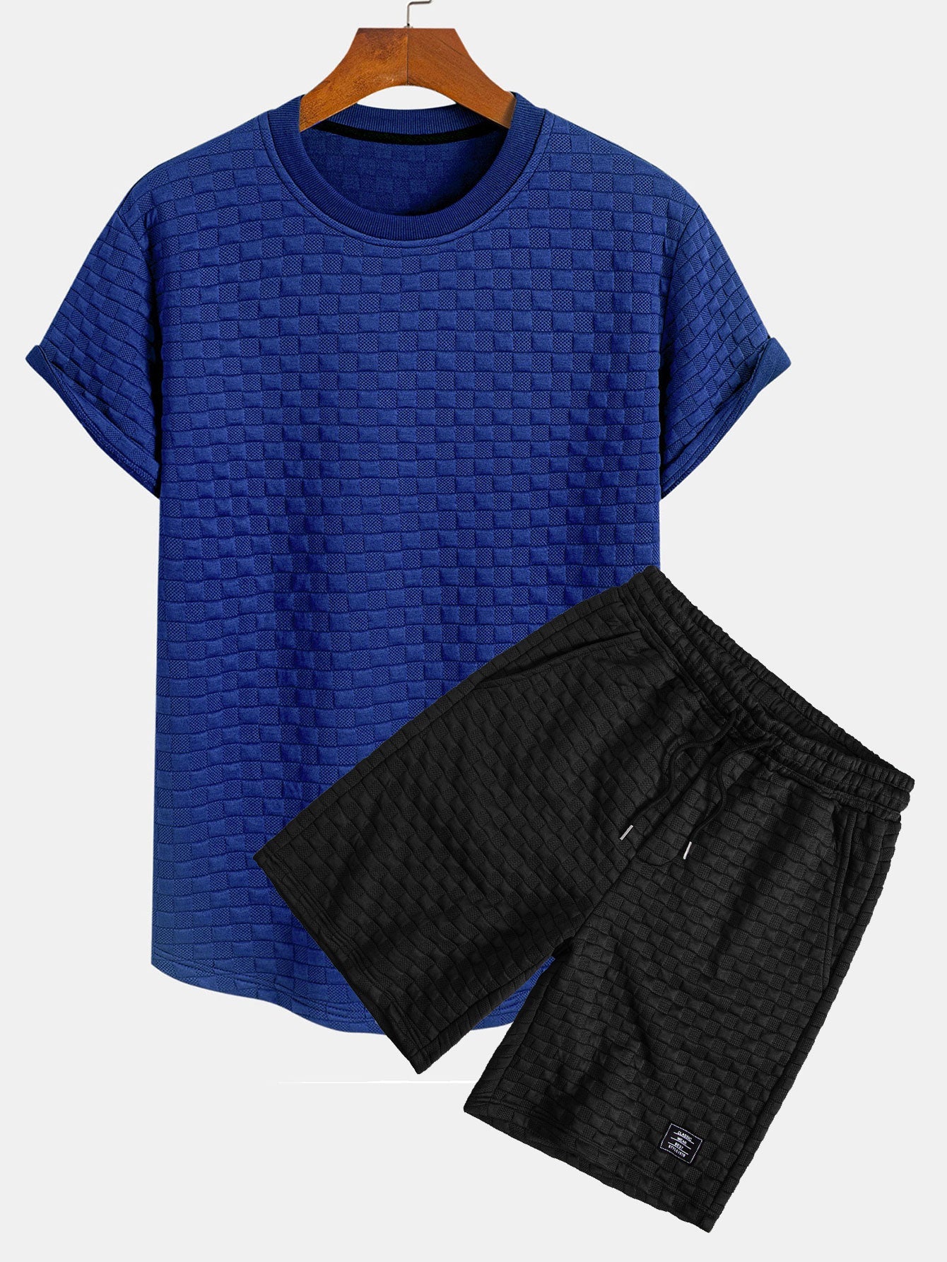 Jared® | Checkerboard Jacquard Arc Hem T-Shirt & Checkerboard Jacquard Shorts