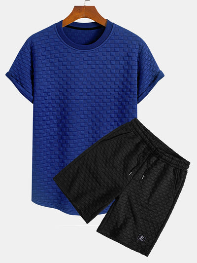Jared® | Checkerboard Jacquard Arc Hem T-Shirt & Checkerboard Jacquard Shorts