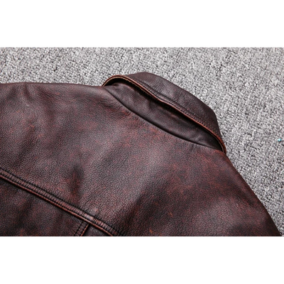 Théo | Elegant men's genuine leather jacket with zipper and buttons