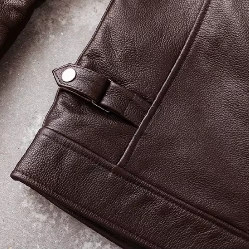 Teobaldo | Elegant men's leather jacket made of high-quality genuine leather - timeless and stylish