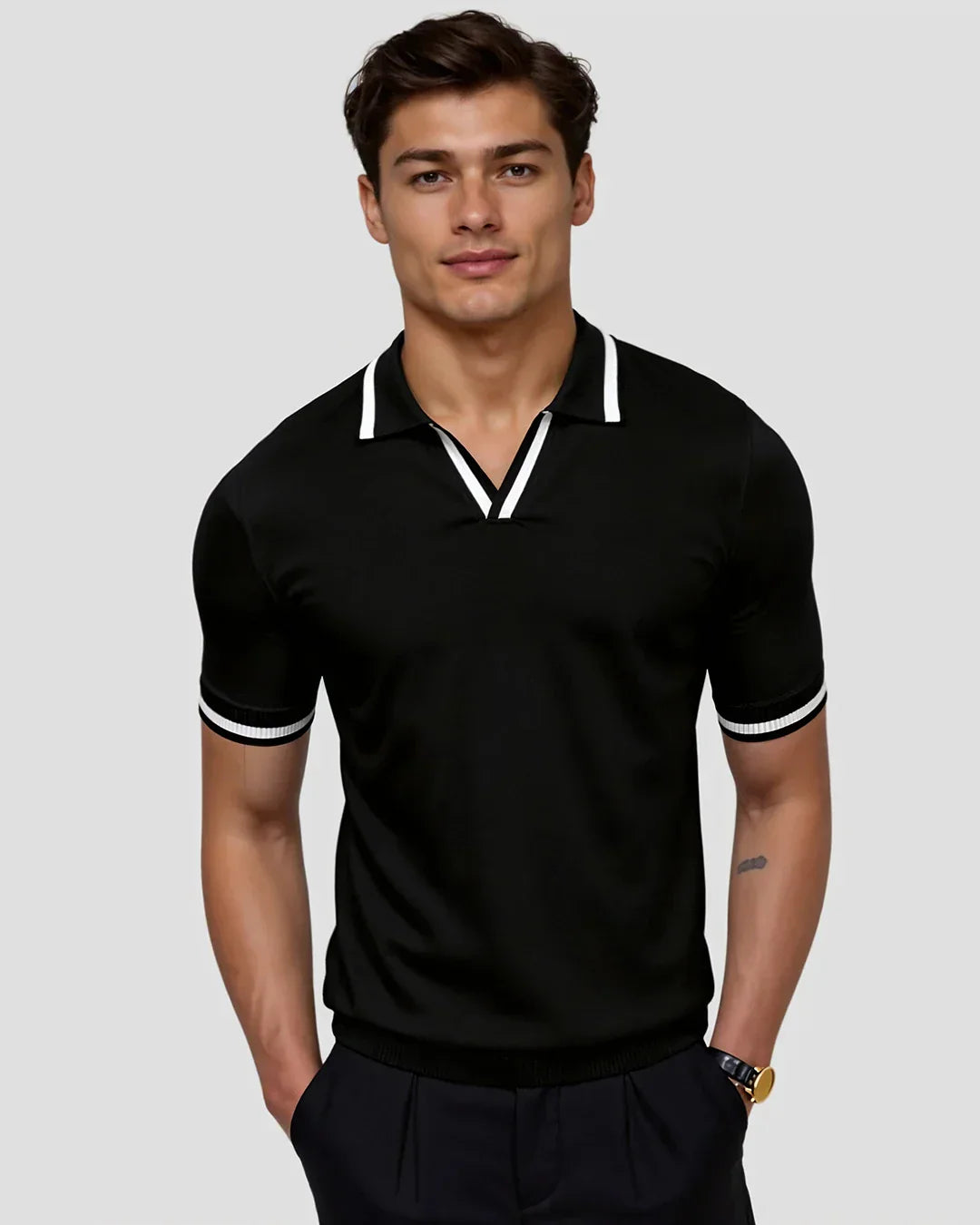 hola TAILOR-MADE PIQUÉ POLO SHIRT WITH CONTRASTING DETAILS