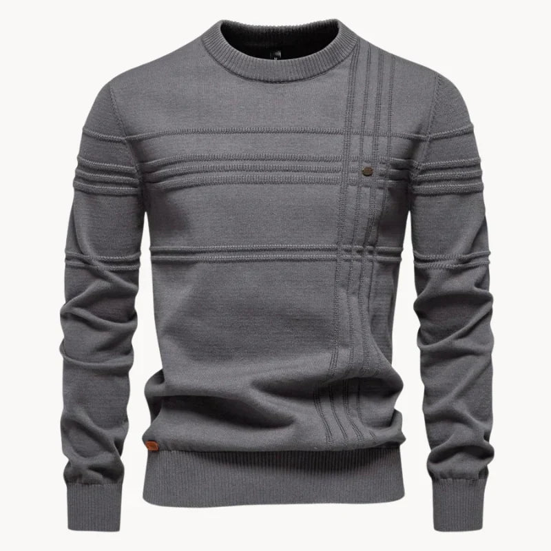 Dante | Men's structured round neck knitted sweater