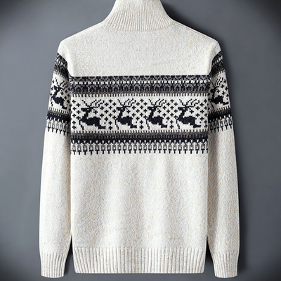 Thiago® | Nordic Reindeer Quarter-Zip Sweater