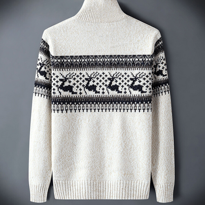 Thiago® | Nordic Reindeer Quarter-Zip Sweater