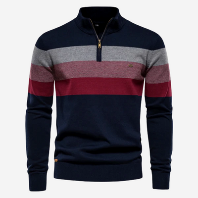 Steven® | Striped knitted sweater slim fit cotton blend