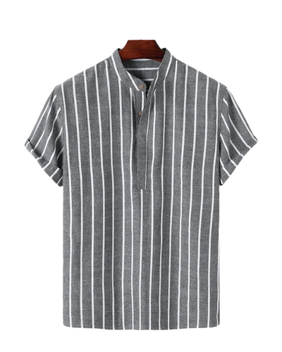 Zavier | Elegant Short Sleeved Striped Shirt
