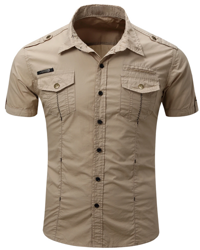 Elijah | Short Sleeved Cotton Cargo Shirt