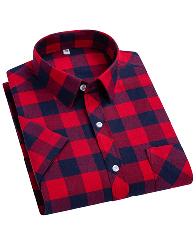 Mason | Cotton Short Sleeved Checkered Shirt