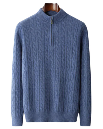 Emmett | Deneb Cashmere Woven Half Zip