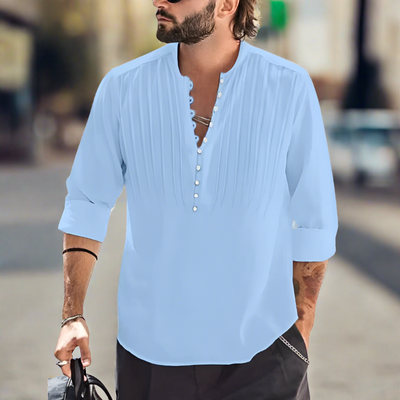 Ilbert® | Stylish Summer Shirt With V-Neck And Button Closure