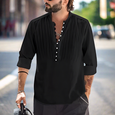 Ilbert® | Stylish Summer Shirt With V-Neck And Button Closure