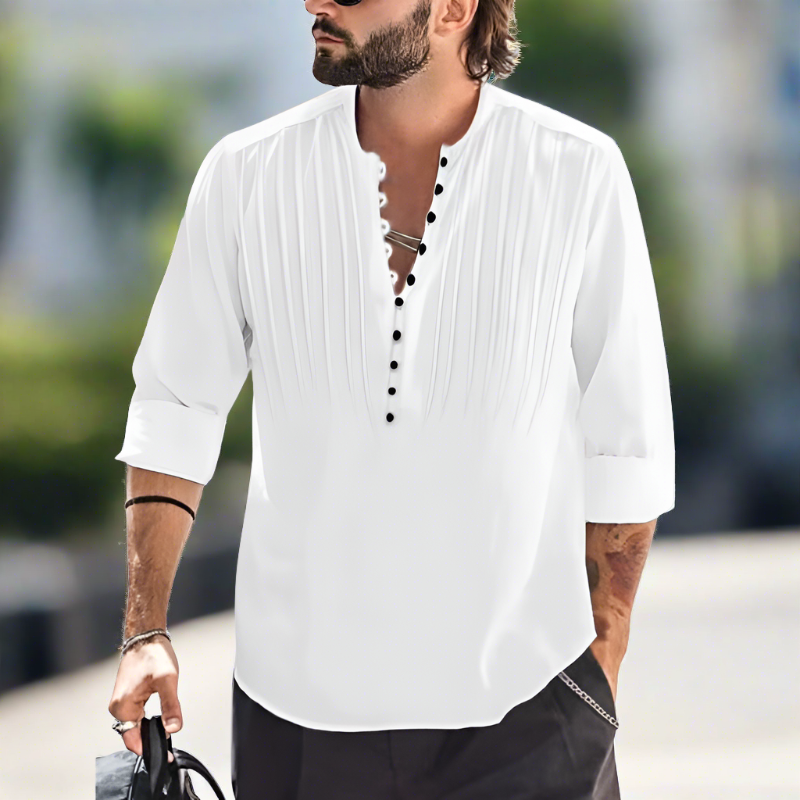 Ilbert® | Stylish Summer Shirt With V-Neck And Button Closure