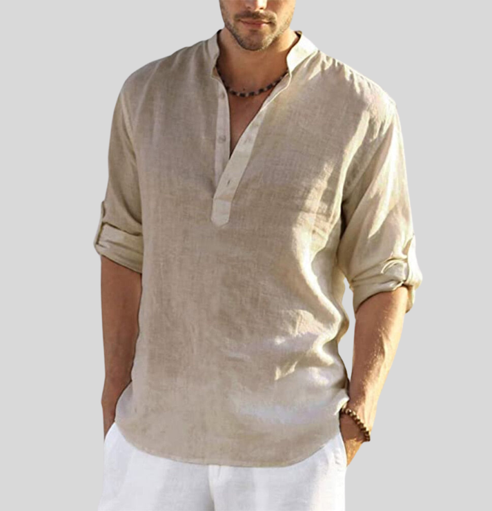 Alexander® | Elegant Linen Shirt With Collar