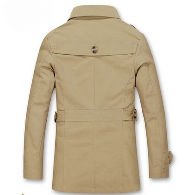 Paco | Men's winter coat - Elegant trench coat with belt loops and button placket