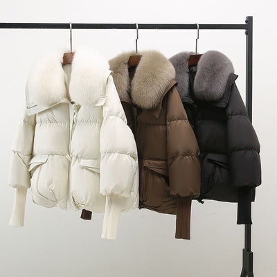 Héctor | Women's fur-trimmed quilted puffer jacket
