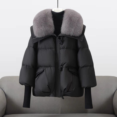Héctor | Women's fur-trimmed quilted puffer jacket