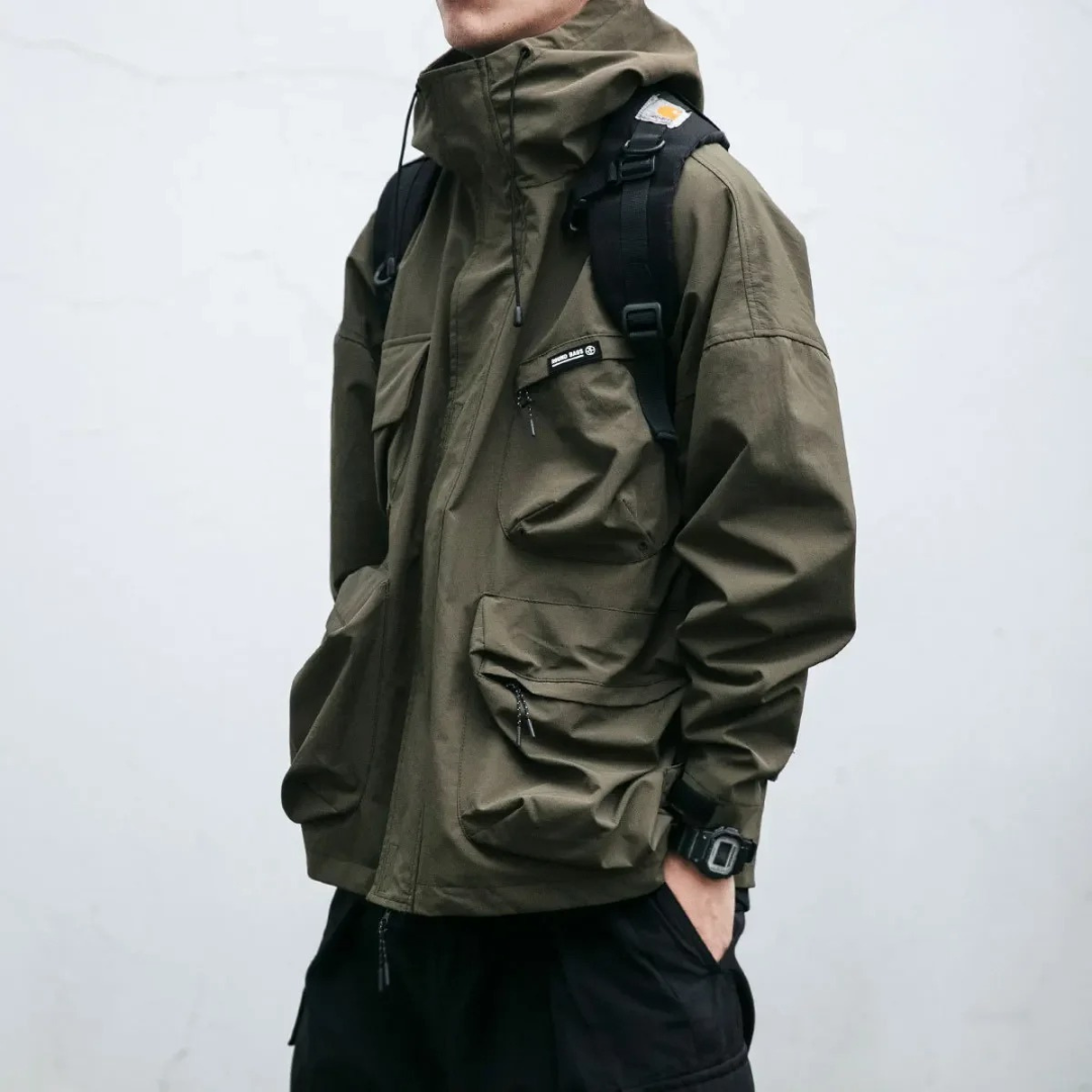 Helios | Men's hooded multi-pocket utility jacket