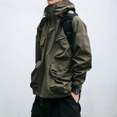 Helios | Men's hooded multi-pocket utility jacket
