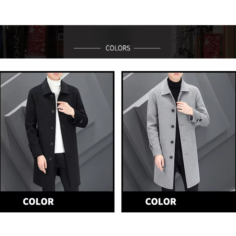 Óscar | Men's Classic Wool Coat - Minimalist Design for Winter